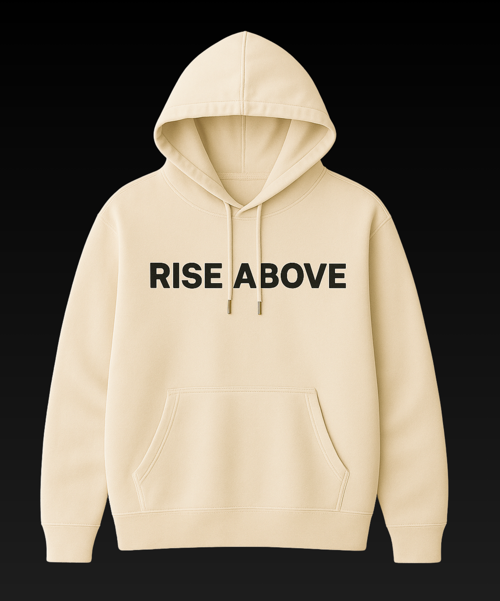 RISE ABOVE™ Antique White Hoodie (PREORDER)