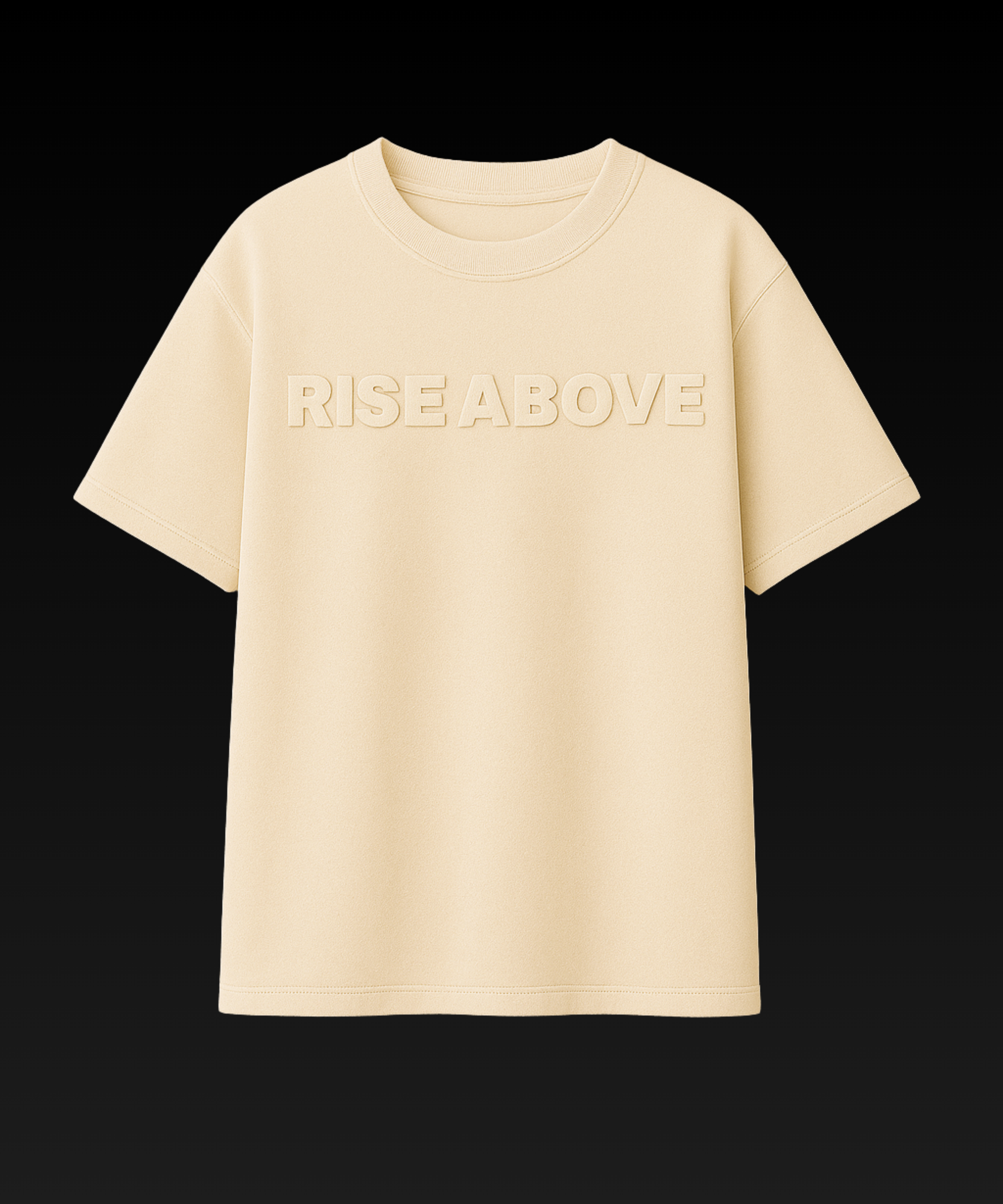RISE ABOVE™ Antique White Matte Embossed Tee (PREORDER)
