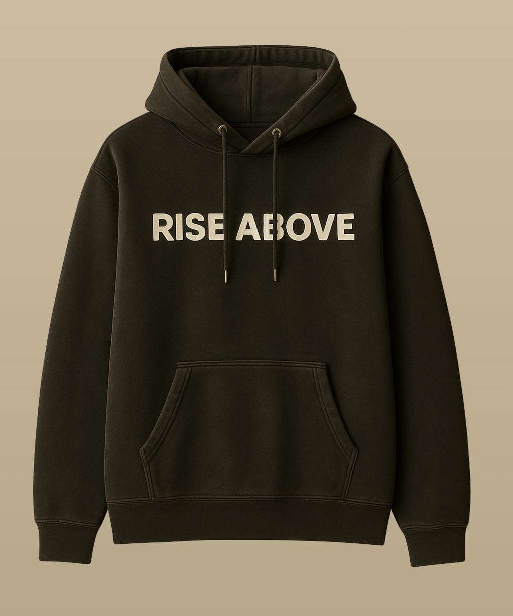 RISE ABOVE™ Washed Black Hoodie (PREORDER)