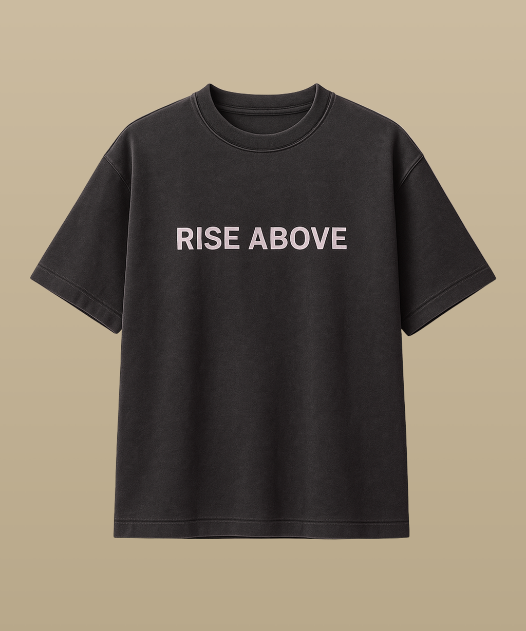 RISE ABOVE™ Washed Black Tee (PREORDER)