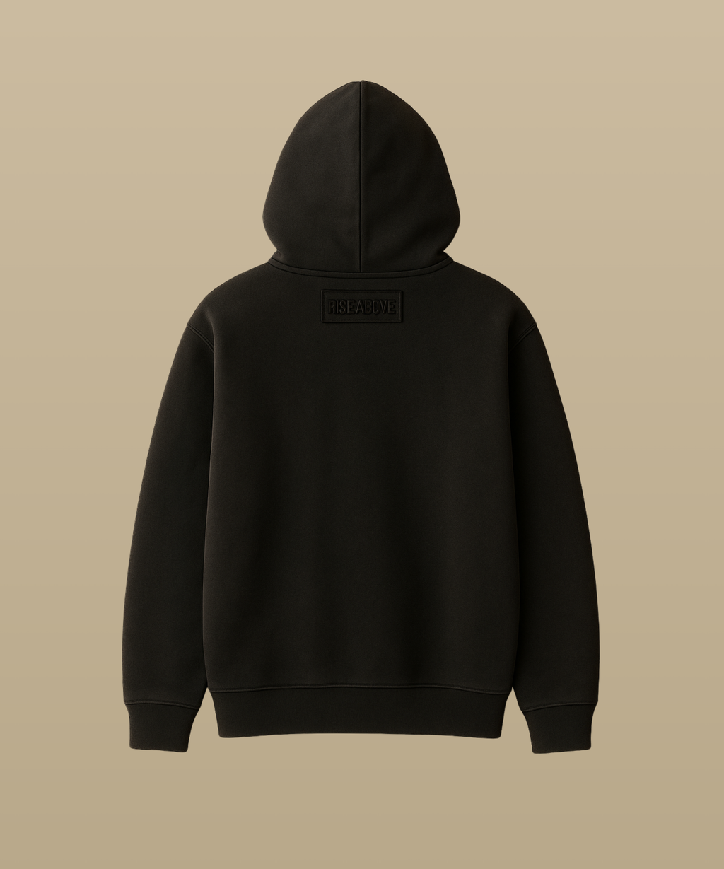 RISE ABOVE™ Washed Black Matte Embossed Hoodie (PREORDER)